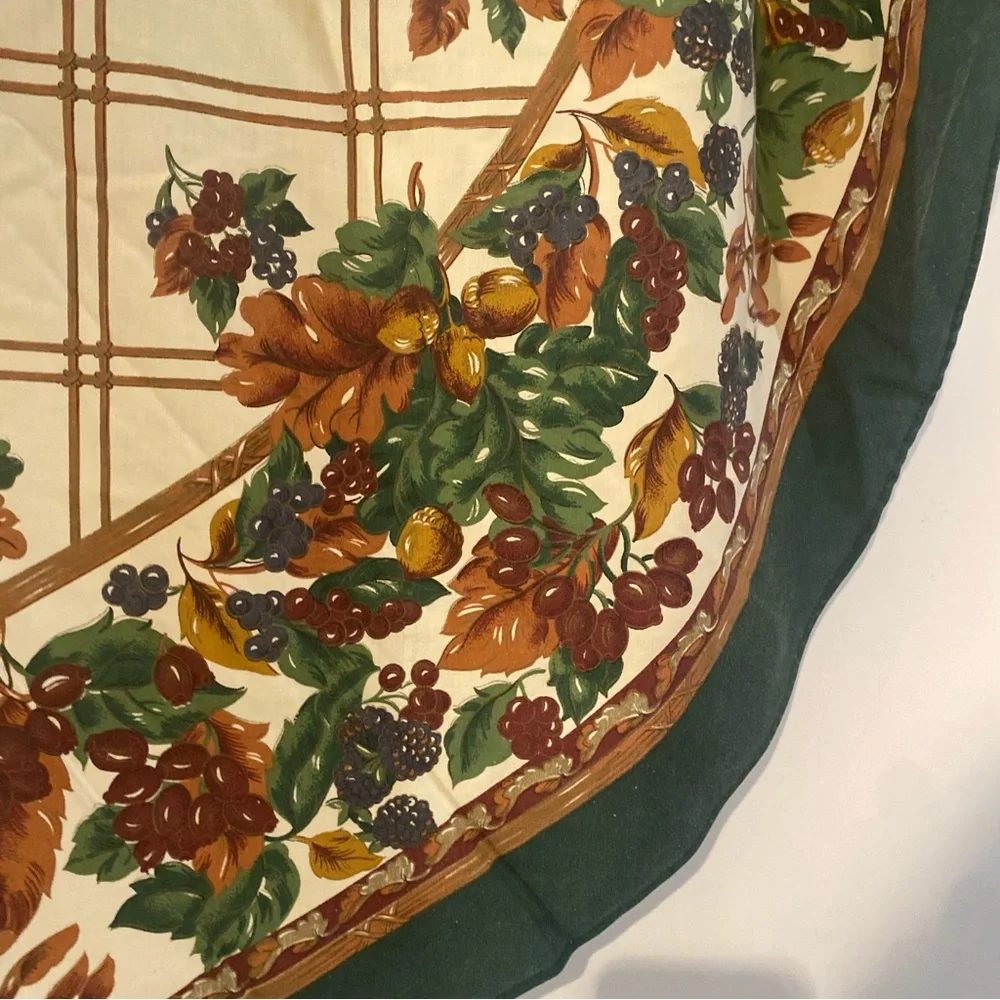 Round Cotton Fall Tablecloth 66” Diameter